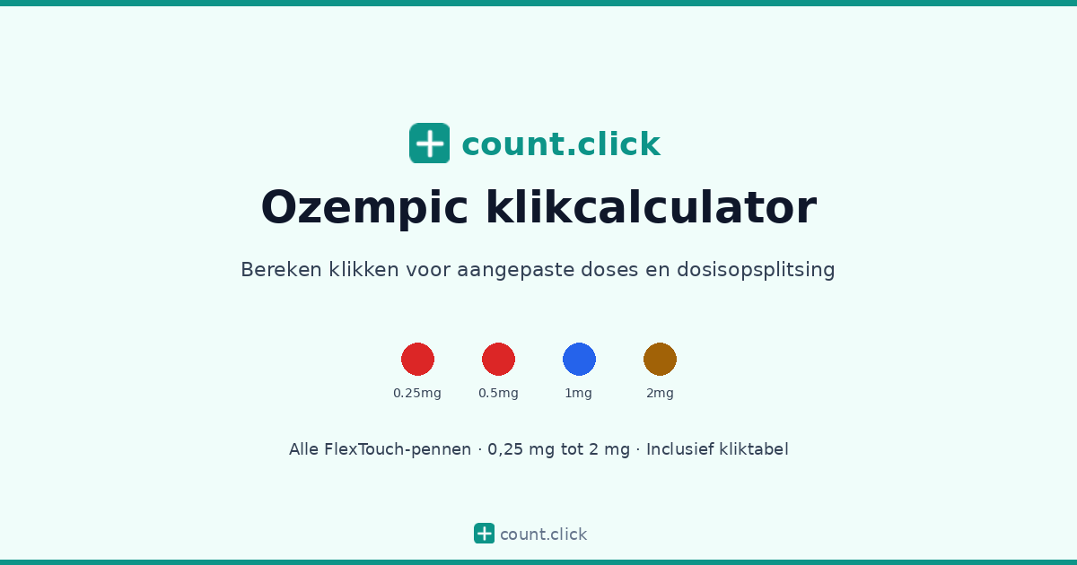 Ozempic klikcalculator - Klikken per dosis voor elke pen